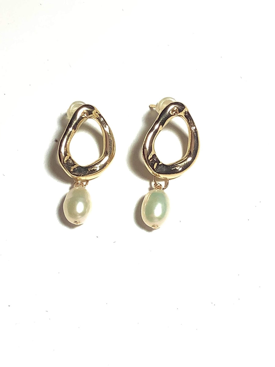 Pearl Abstract Stud Earrings