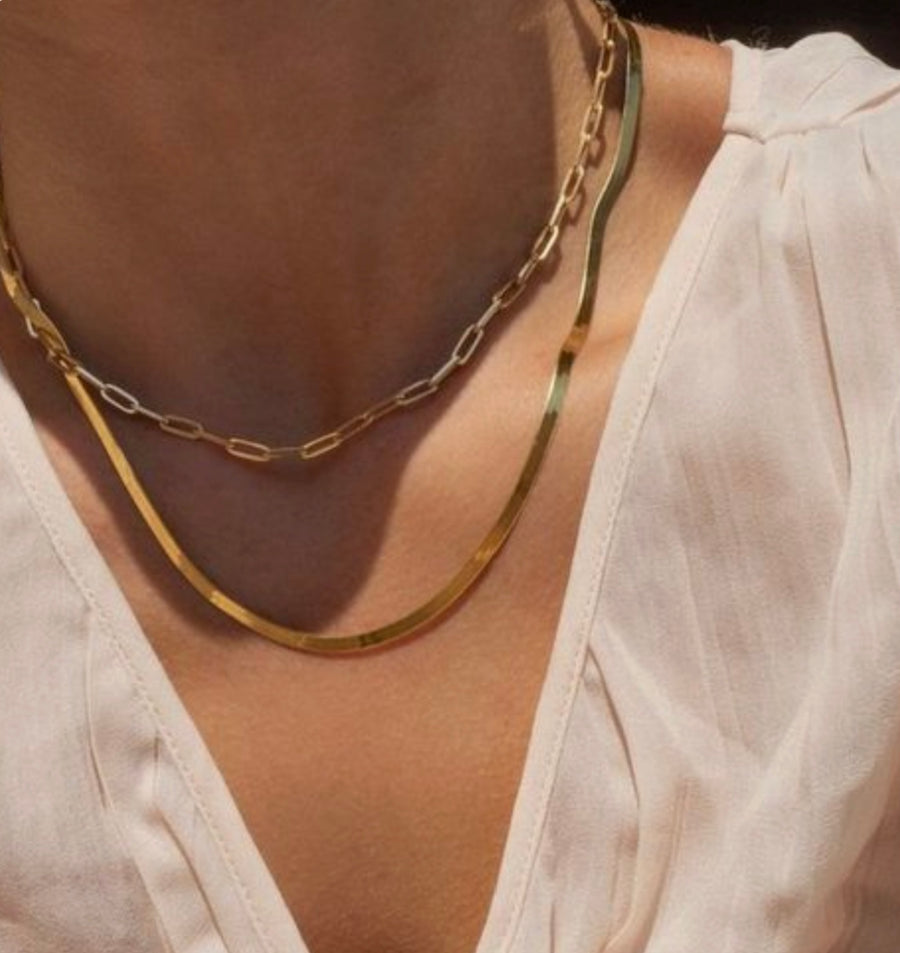 Bold Herringbone Chain Necklace